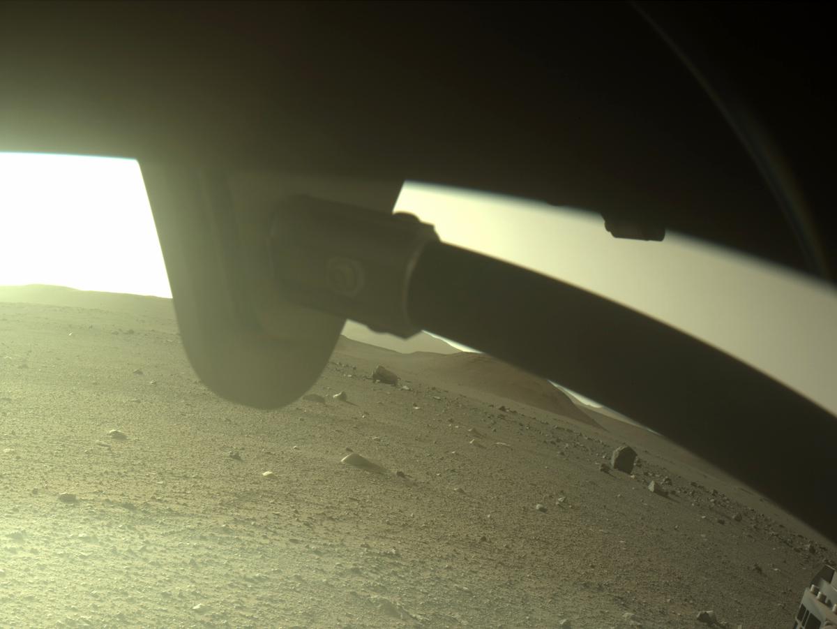 This image was taken by FRONT_HAZCAM_RIGHT_A onboard NASA's Mars rover Perseverance on Sol 389