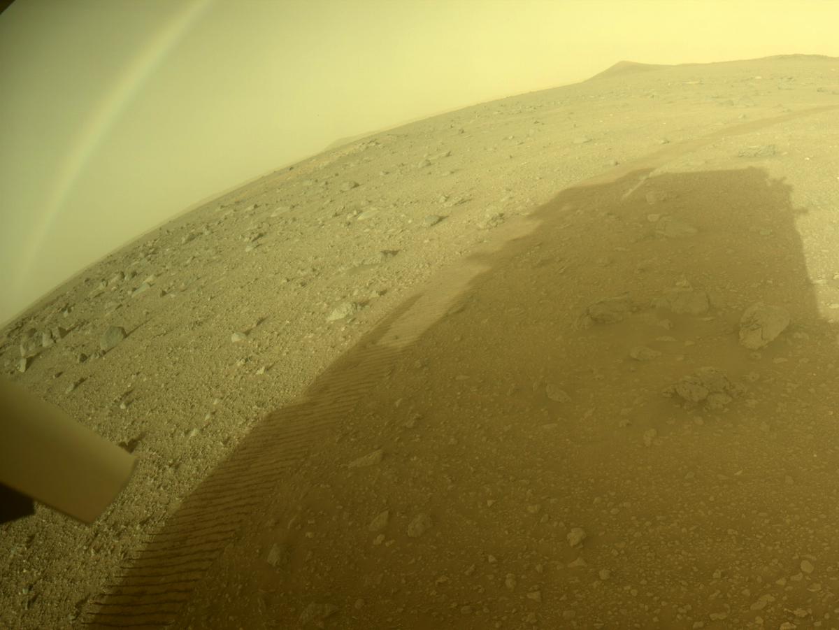 This image was taken by REAR_HAZCAM_RIGHT onboard NASA's Mars rover Perseverance on Sol 389
