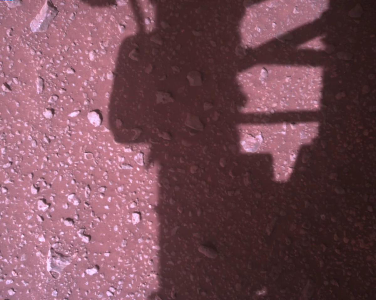 This image was taken by EDL_RDCAM onboard NASA's Mars rover Perseverance on Sol 394