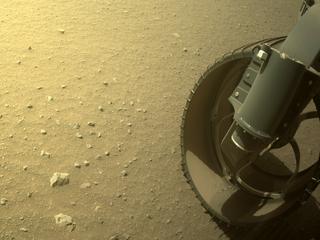 View image taken on Mars, Mars Perseverance Sol 394: Front Right Hazard Avoidance Camera (Hazcam)