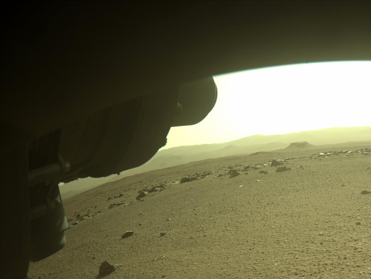 This image was taken by FRONT_HAZCAM_LEFT_A onboard NASA's Mars rover Perseverance on Sol 395