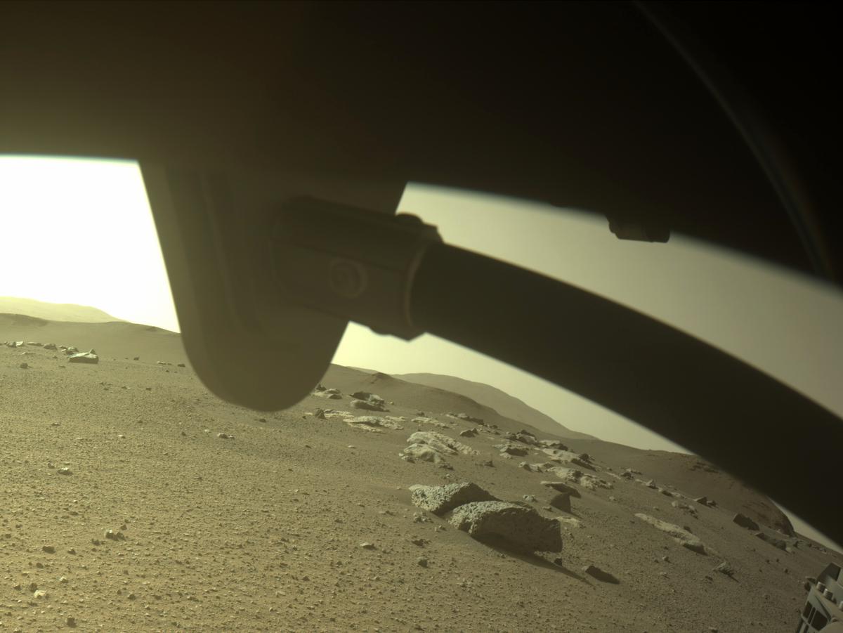 This image was taken by FRONT_HAZCAM_RIGHT_A onboard NASA's Mars rover Perseverance on Sol 395