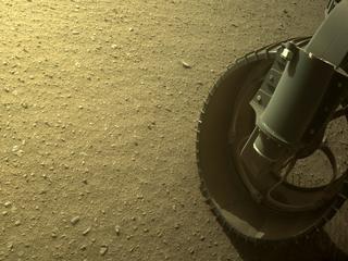 View image taken on Mars, Mars Perseverance Sol 395: Front Right Hazard Avoidance Camera (Hazcam)