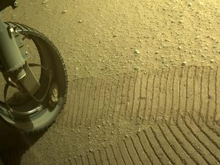 View image taken on Mars, Mars Perseverance Sol 396: Front Left Hazard Avoidance Camera (Hazcam)