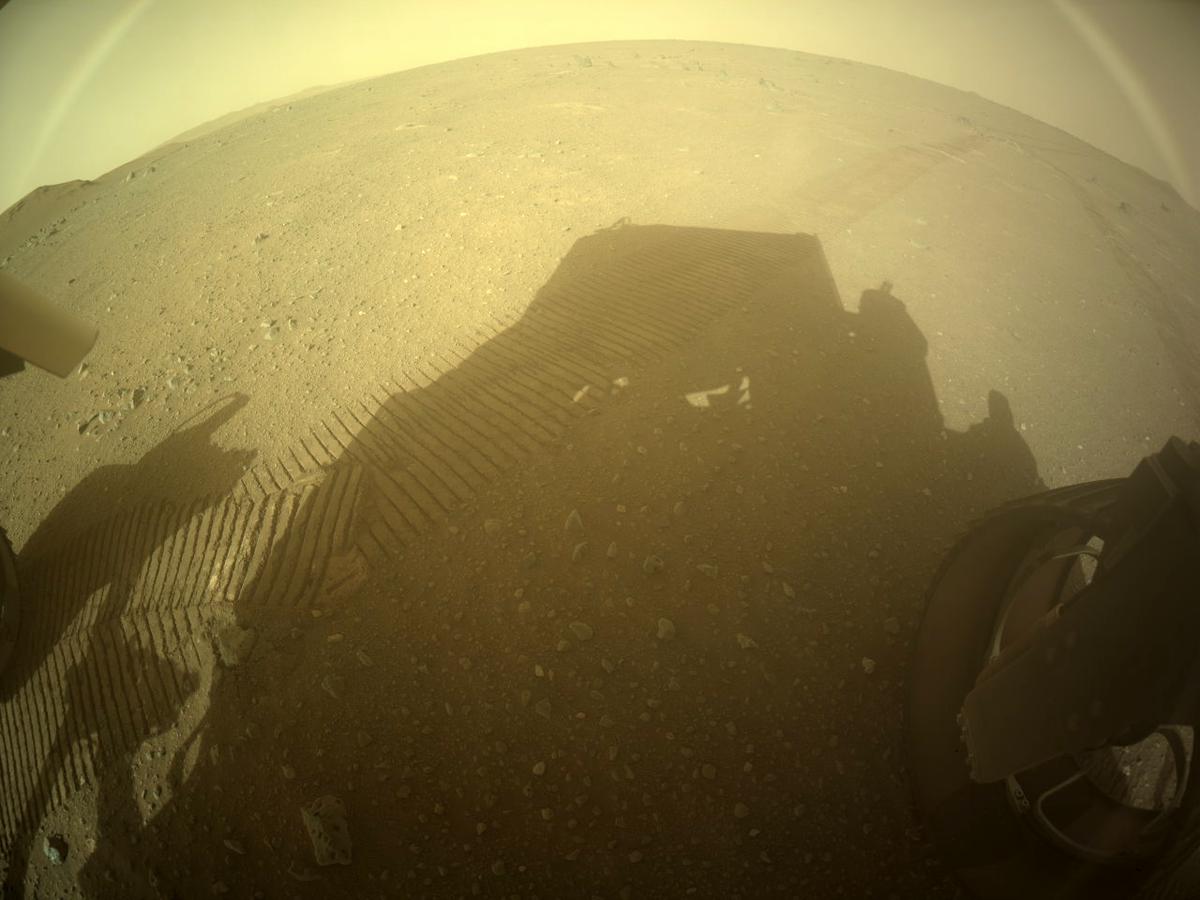 This image was taken by REAR_HAZCAM_RIGHT onboard NASA's Mars rover Perseverance on Sol 396