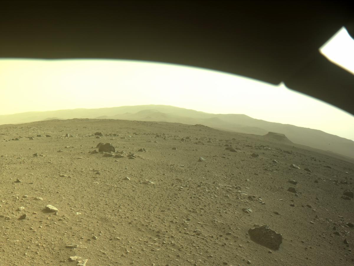 This image was taken by FRONT_HAZCAM_LEFT_A onboard NASA's Mars rover Perseverance on Sol 397