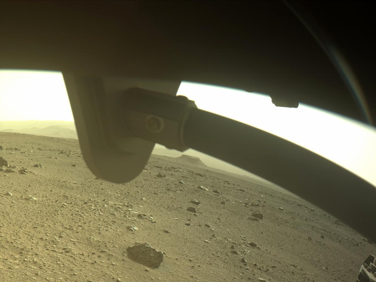 This image was taken by FRONT_HAZCAM_RIGHT_A onboard NASA's Mars rover Perseverance on Sol 397