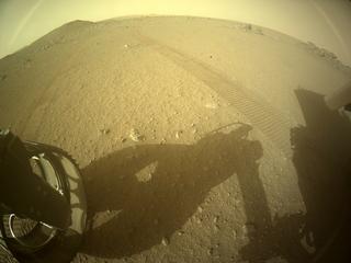 View image taken on Mars, Mars Perseverance Sol 397: Rear Left Hazard Avoidance Camera (Hazcam)