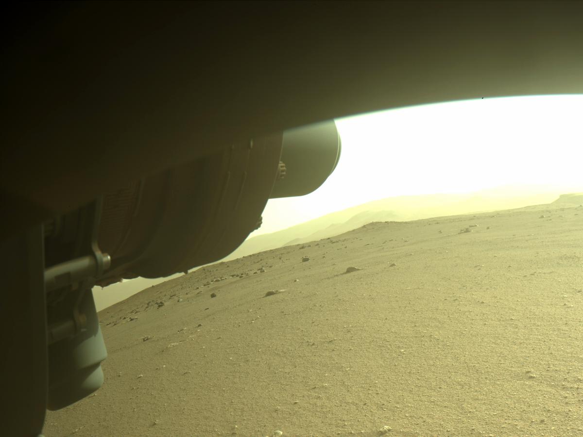 This image was taken by FRONT_HAZCAM_LEFT_A onboard NASA's Mars rover Perseverance on Sol 398