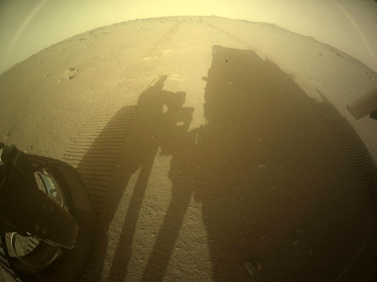 This image was taken by REAR_HAZCAM_LEFT onboard NASA's Mars rover Perseverance on Sol 398