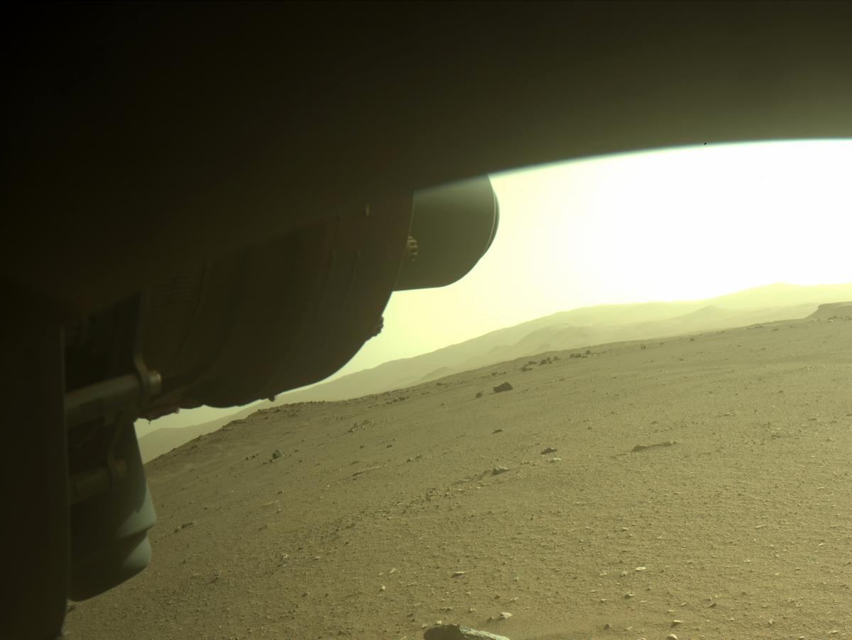 This image was taken by FRONT_HAZCAM_LEFT_A onboard NASA's Mars rover Perseverance on Sol 399