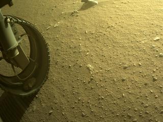 View image taken on Mars, Mars Perseverance Sol 399: Front Left Hazard Avoidance Camera (Hazcam)