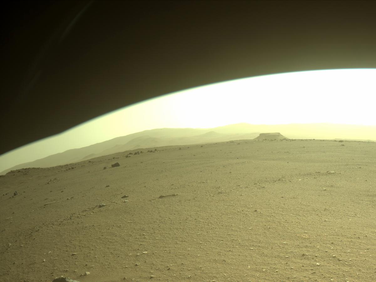 This image was taken by FRONT_HAZCAM_RIGHT_A onboard NASA's Mars rover Perseverance on Sol 399