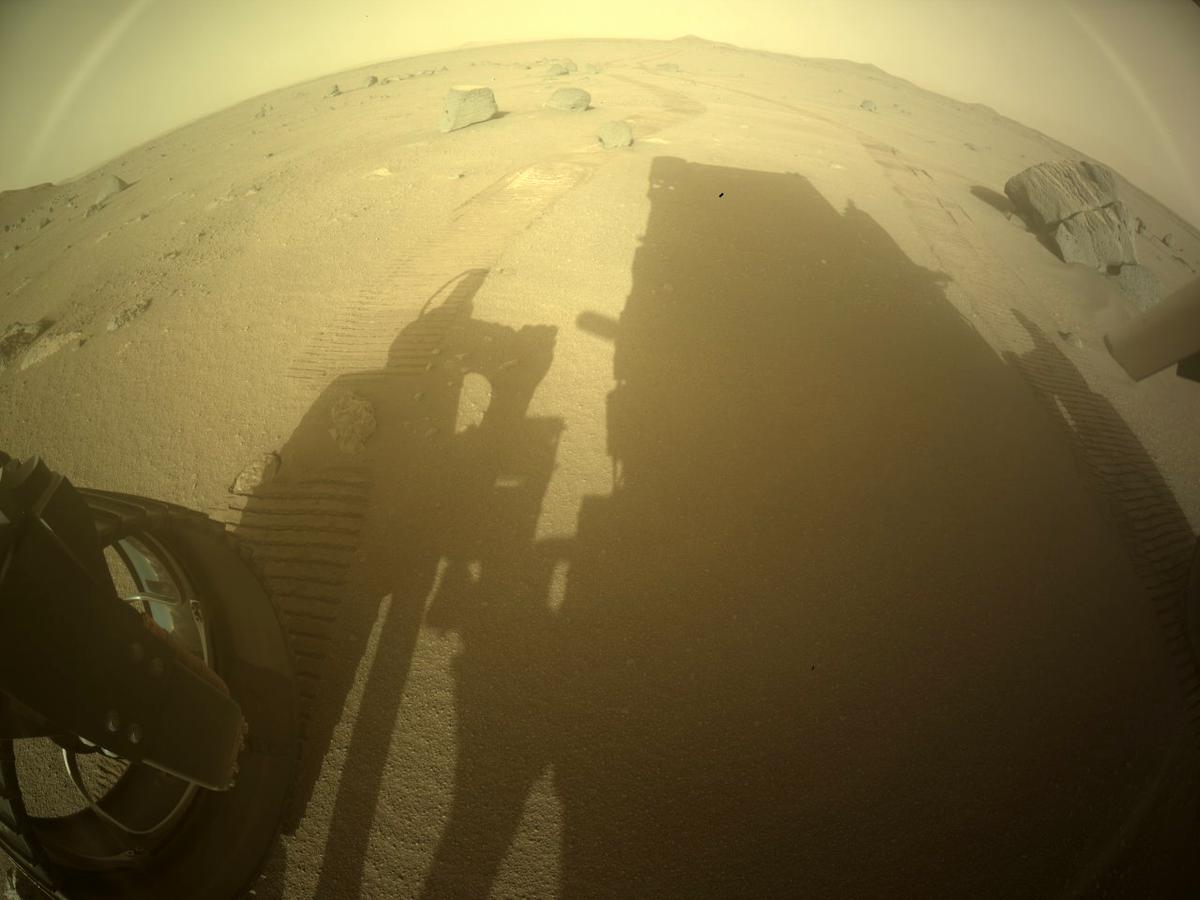 This image was taken by REAR_HAZCAM_LEFT onboard NASA's Mars rover Perseverance on Sol 399