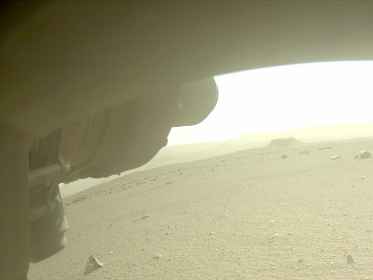 This image was taken by FRONT_HAZCAM_LEFT_A onboard NASA's Mars rover Perseverance on Sol 400