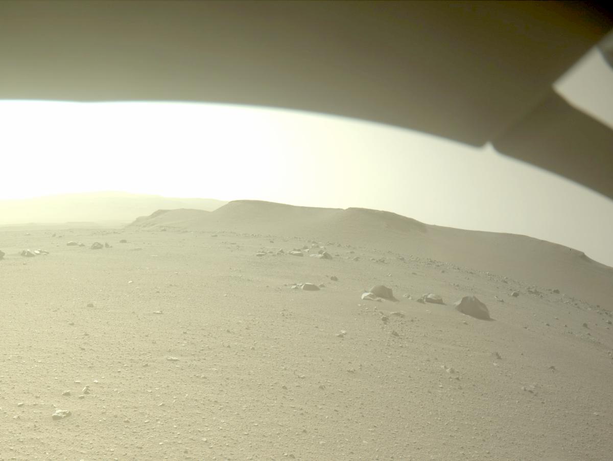 This image was taken by FRONT_HAZCAM_LEFT_A onboard NASA's Mars rover Perseverance on Sol 400