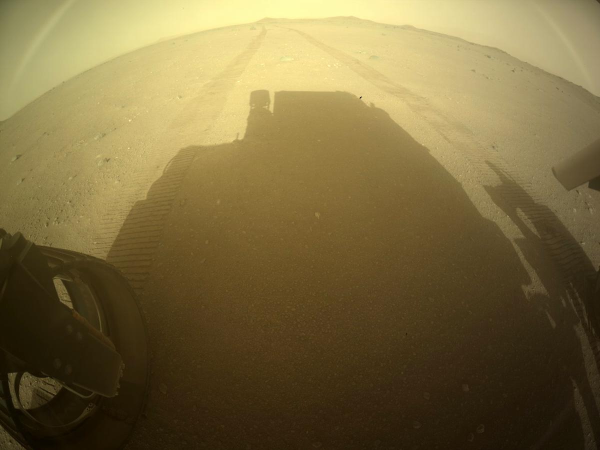 This image was taken by REAR_HAZCAM_LEFT onboard NASA's Mars rover Perseverance on Sol 400