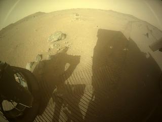 View image taken on Mars, Mars Perseverance Sol 401: Rear Left Hazard Avoidance Camera (Hazcam)