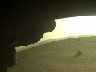 View image taken on Mars, Mars Perseverance Sol 402: Front Left Hazard Avoidance Camera (Hazcam)