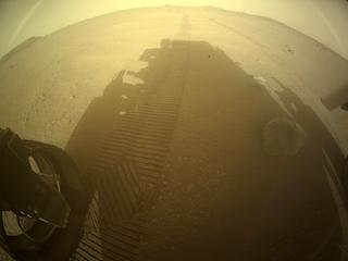 View image taken on Mars, Mars Perseverance Sol 402: Rear Left Hazard Avoidance Camera (Hazcam)