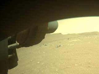 View image taken on Mars, Mars Perseverance Sol 405: Front Left Hazard Avoidance Camera (Hazcam)