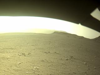 View image taken on Mars, Mars Perseverance Sol 407: Front Left Hazard Avoidance Camera (Hazcam)
