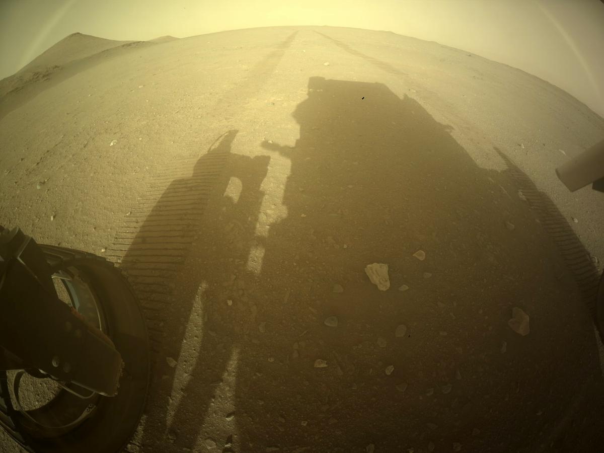 This image was taken by REAR_HAZCAM_LEFT onboard NASA's Mars rover Perseverance on Sol 407