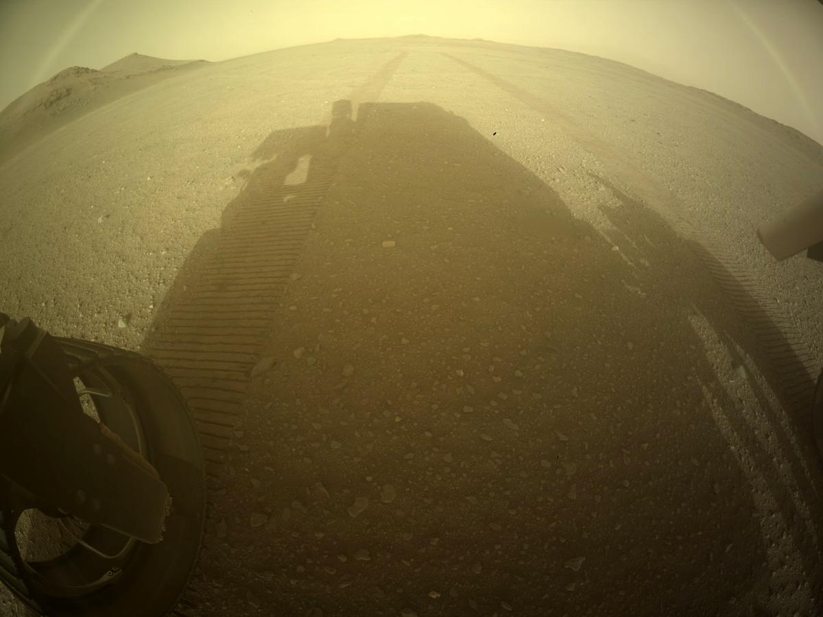 This image was taken by REAR_HAZCAM_LEFT onboard NASA's Mars rover Perseverance on Sol 408