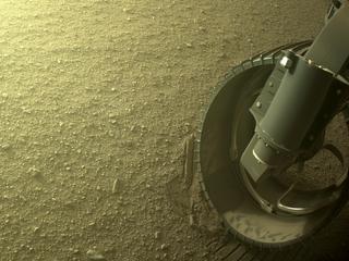 View image taken on Mars, Mars Perseverance Sol 409: Front Right Hazard Avoidance Camera (Hazcam)