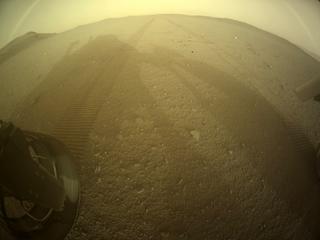 View image taken on Mars, Mars Perseverance Sol 409: Rear Left Hazard Avoidance Camera (Hazcam)