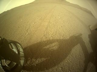 View image taken on Mars, Mars Perseverance Sol 413: Rear Left Hazard Avoidance Camera (Hazcam)