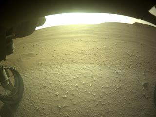 View image taken on Mars, Mars Perseverance Sol 414: Front Left Hazard Avoidance Camera (Hazcam)
