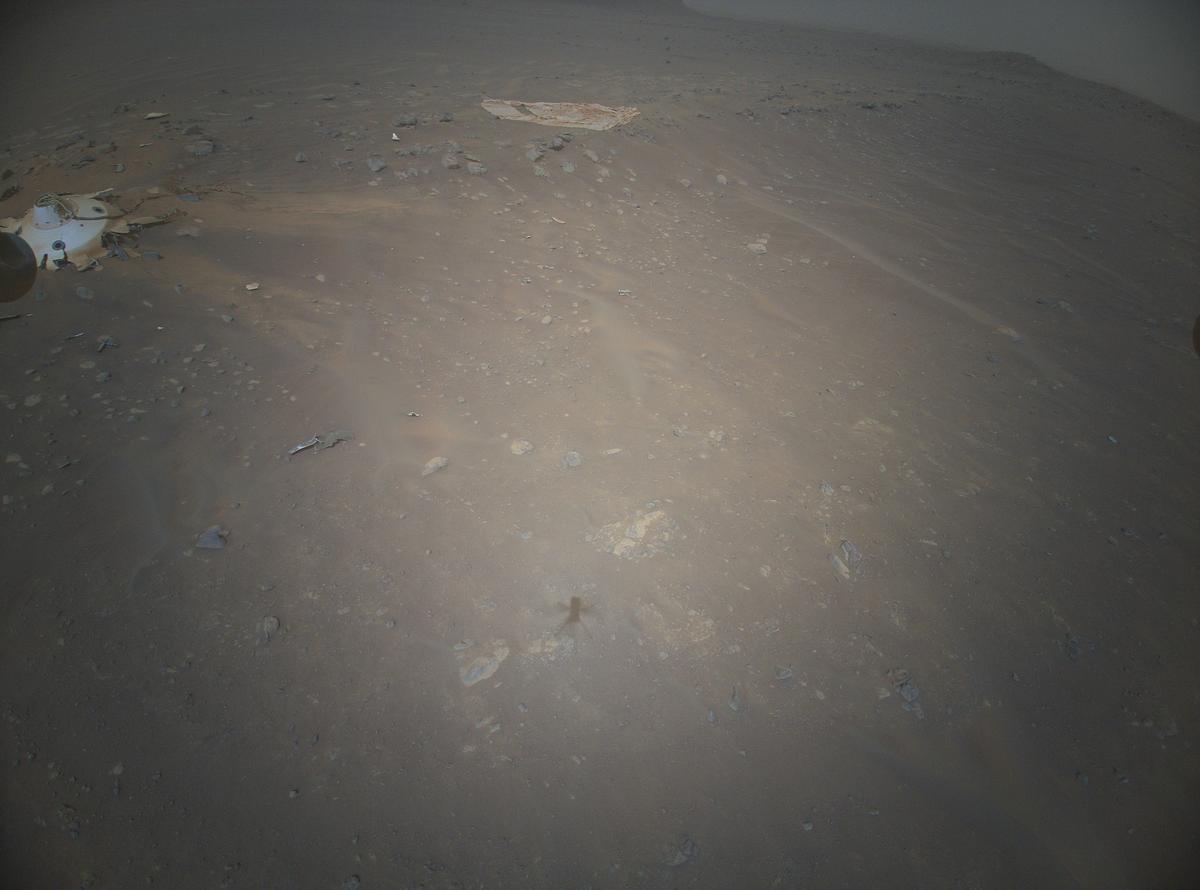 This image was taken by HELI_RTE onboard NASA's Mars rover Perseverance on Sol 414
