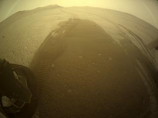 View image taken on Mars, Mars Perseverance Sol 414: Rear Left Hazard Avoidance Camera (Hazcam)