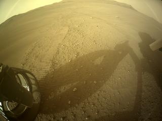 View image taken on Mars, Mars Perseverance Sol 415: Rear Left Hazard Avoidance Camera (Hazcam)