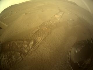 View image taken on Mars, Mars Perseverance Sol 416: Rear Right Hazard Avoidance Camera (Hazcam)