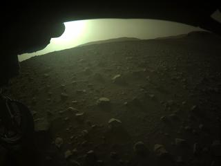 View image taken on Mars, Mars Perseverance Sol 418: Front Left Hazard Avoidance Camera (Hazcam)