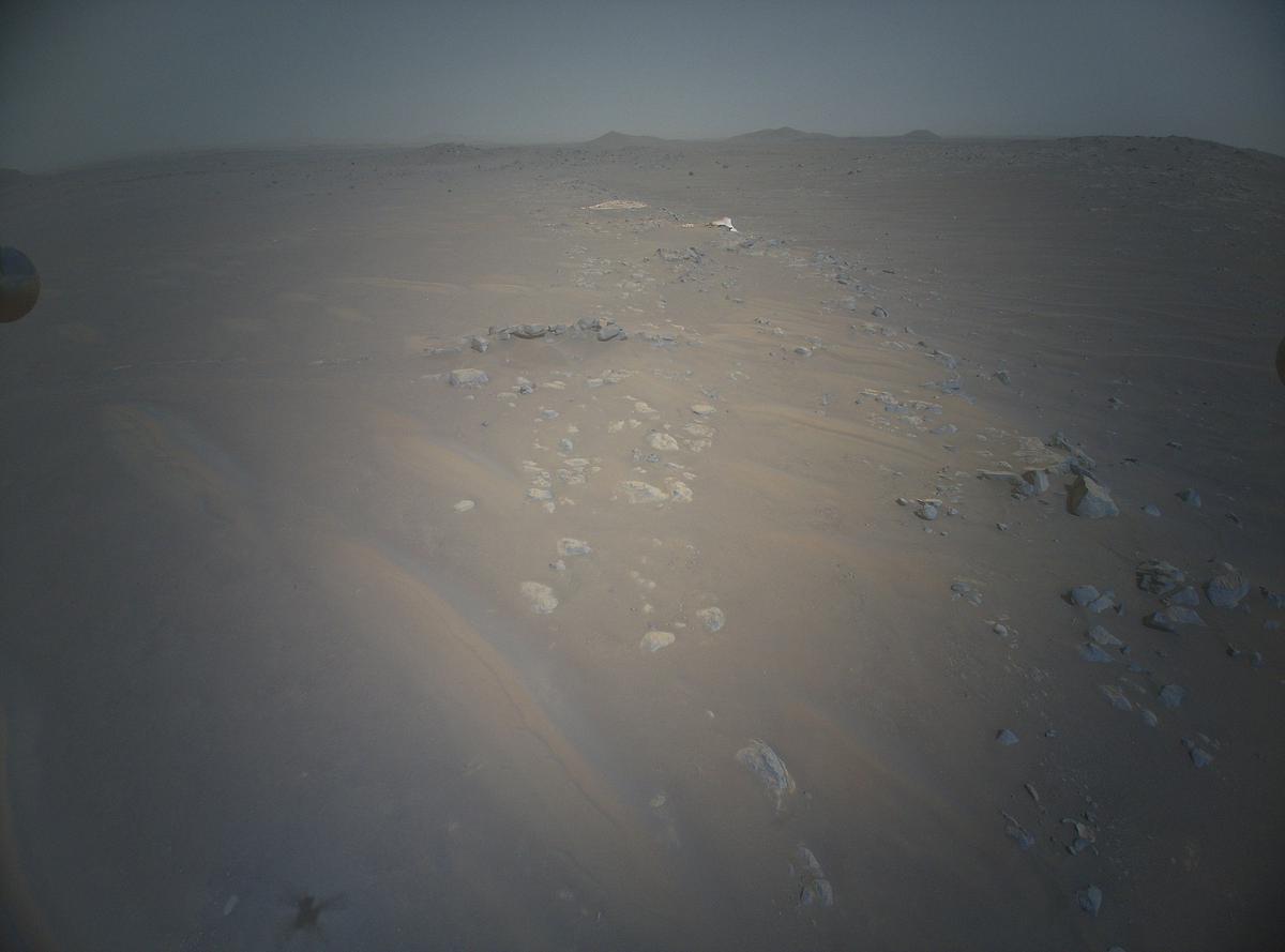 This image was taken by HELI_RTE onboard NASA's Mars rover Perseverance on Sol 418