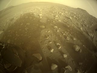 View image taken on Mars, Mars Perseverance Sol 418: Rear Left Hazard Avoidance Camera (Hazcam)