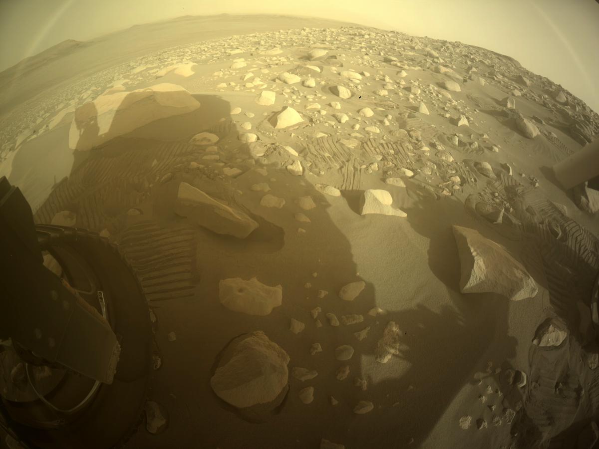 This image was taken by REAR_HAZCAM_LEFT onboard NASA's Mars rover Perseverance on Sol 419