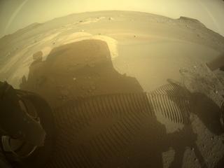 View image taken on Mars, Mars Perseverance Sol 420: Rear Left Hazard Avoidance Camera (Hazcam)