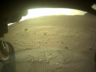 View image taken on Mars, Mars Perseverance Sol 421: Front Left Hazard Avoidance Camera (Hazcam)