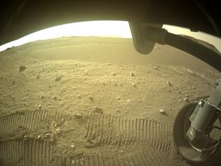 View image taken on Mars, Mars Perseverance Sol 421: Front Right Hazard Avoidance Camera (Hazcam)