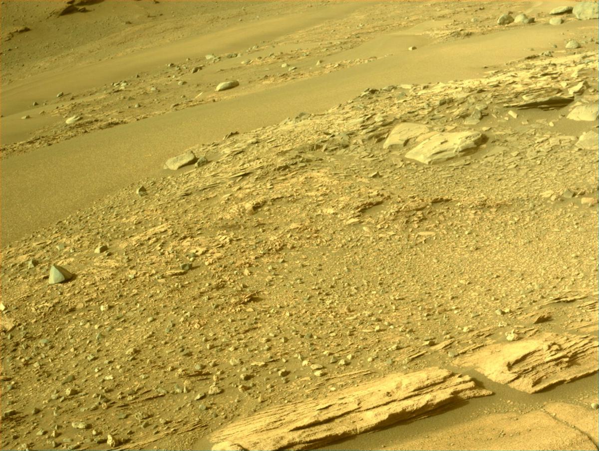 This image was taken by FRONT_HAZCAM_LEFT_A onboard NASA's Mars rover Perseverance on Sol 422