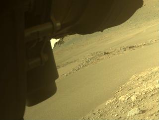 View image taken on Mars, Mars Perseverance Sol 422: Front Left Hazard Avoidance Camera (Hazcam)