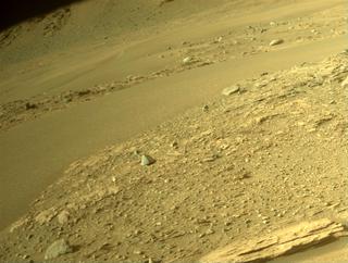 View image taken on Mars, Mars Perseverance Sol 422: Front Right Hazard Avoidance Camera (Hazcam)