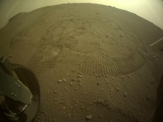 View image taken on Mars, Mars Perseverance Sol 422: Rear Left Hazard Avoidance Camera (Hazcam)