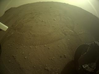 View image taken on Mars, Mars Perseverance Sol 422: Rear Right Hazard Avoidance Camera (Hazcam)