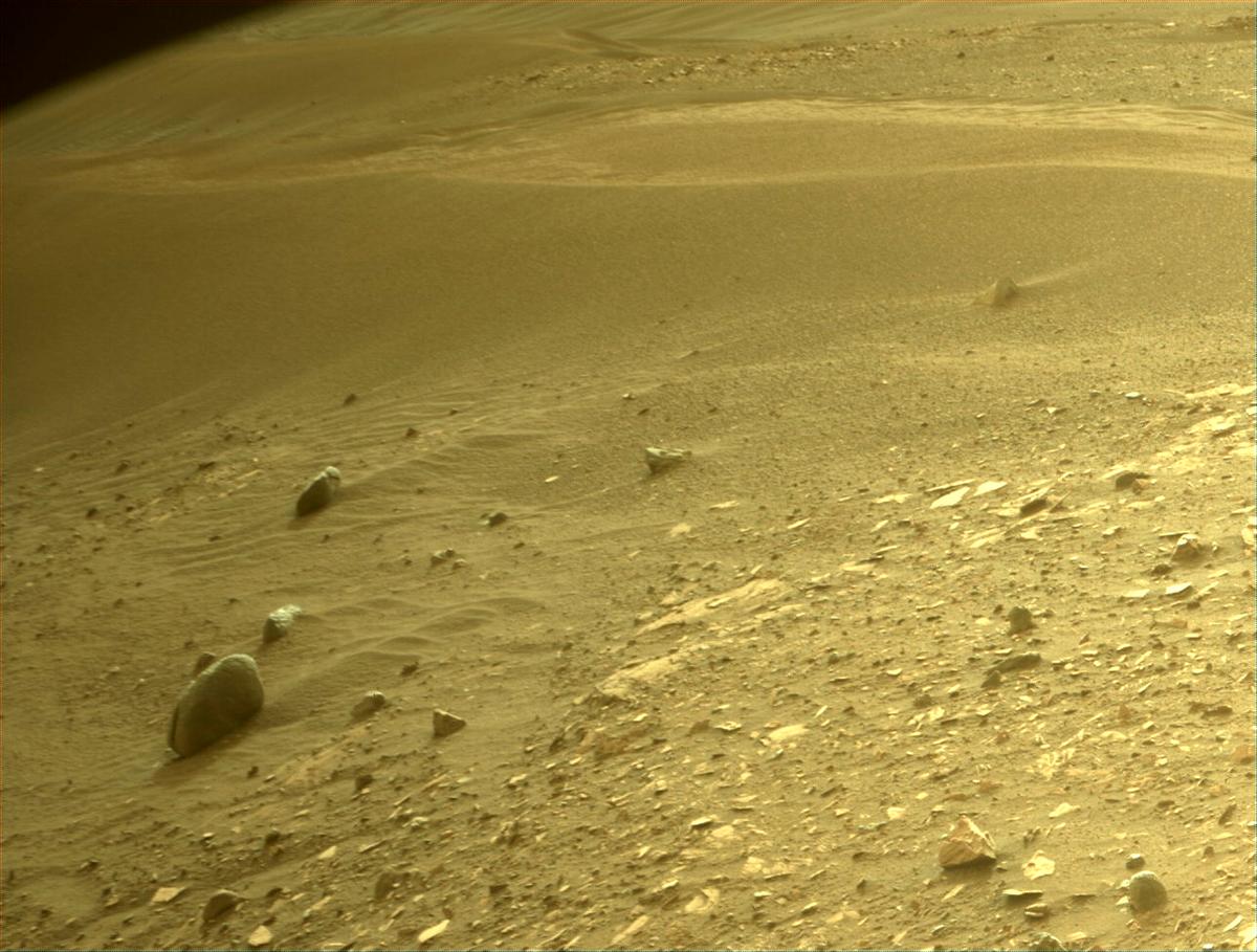 This image was taken by FRONT_HAZCAM_RIGHT_A onboard NASA's Mars rover Perseverance on Sol 443