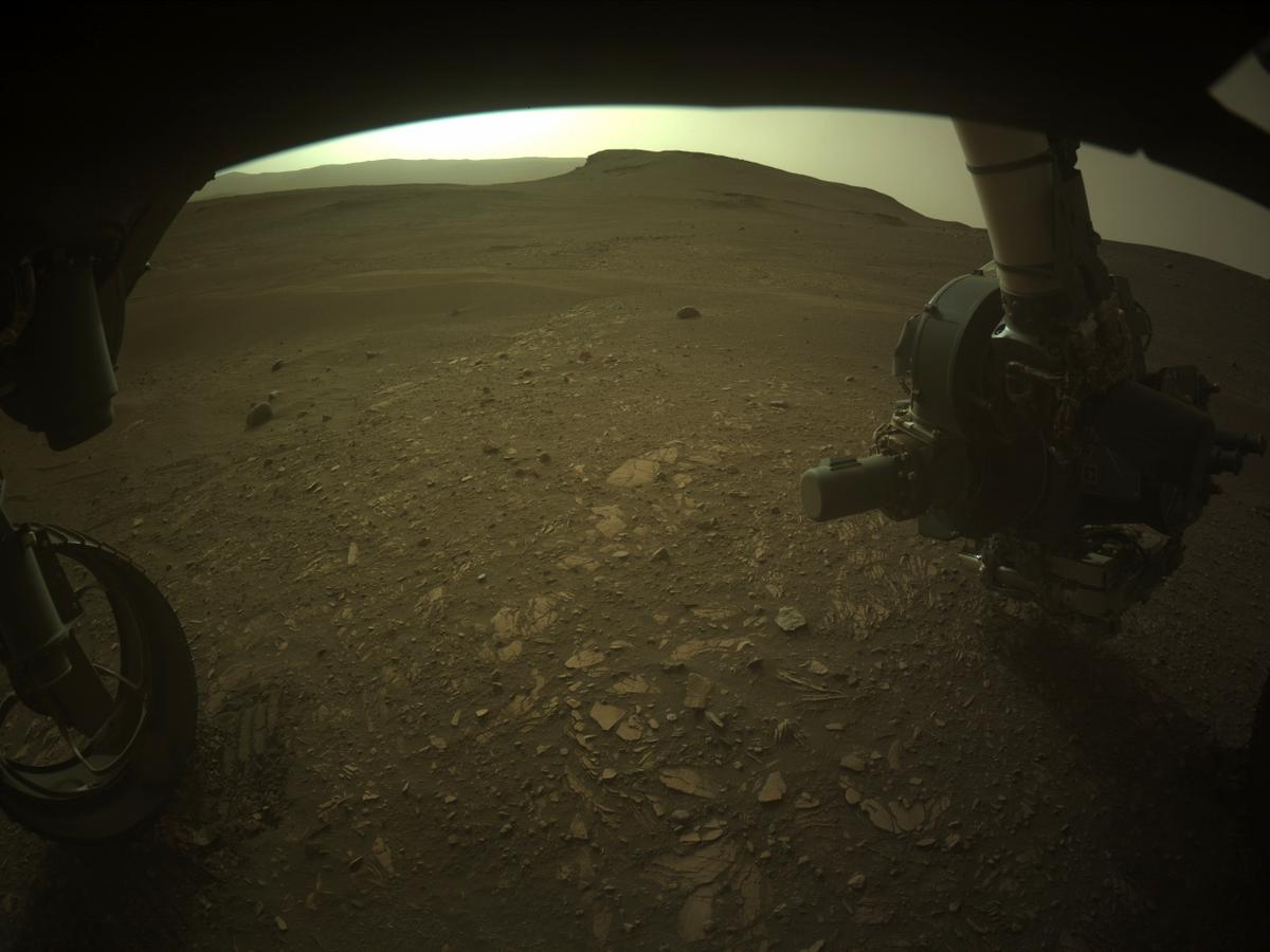 This image was taken by FRONT_HAZCAM_LEFT_A onboard NASA's Mars rover Perseverance on Sol 445